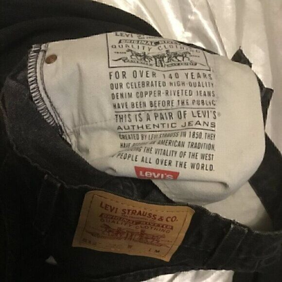 Levi Strauss Black Dark Wash Whisker Skinny Jeans 9 - Picture 2 of 5